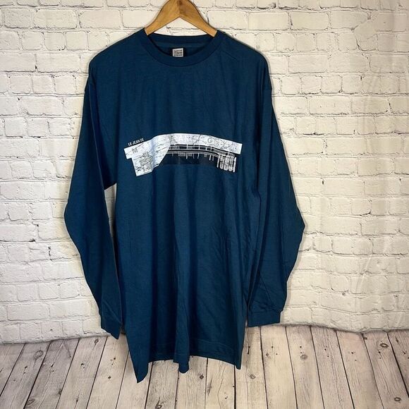 Marithe Francois Girbaud Blue Long Sleeve T Shirt L Large Cotton - Picture 1 of 6